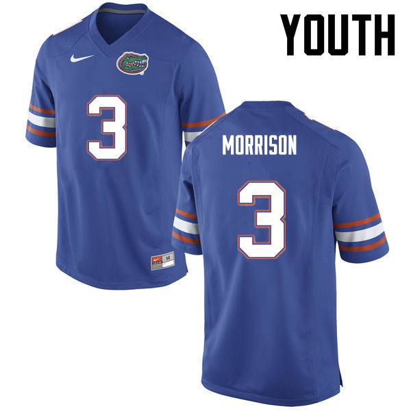Florida Gators Youth #3 Antonio Morrison College Football Blue